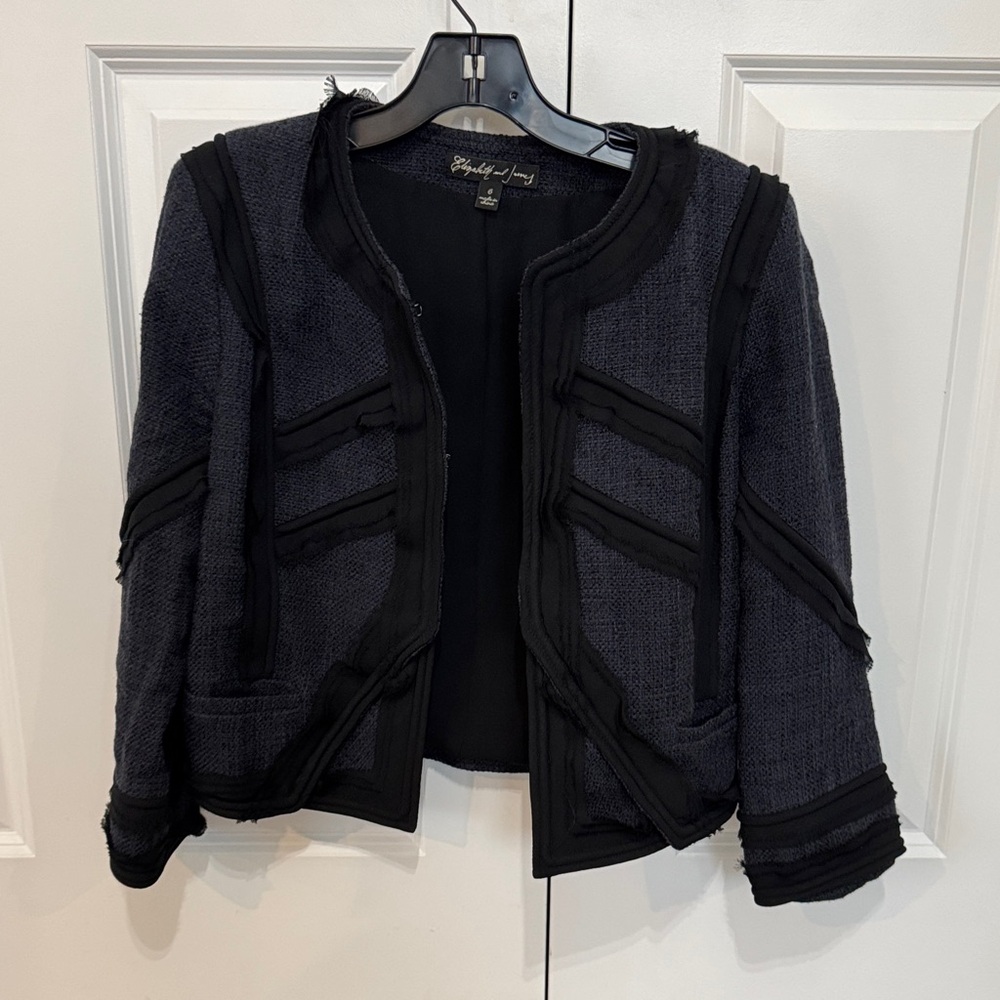 Elizabeth & James Blue & Black Tweed Jacket